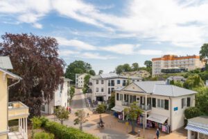 Der Blick vom Balkon auf die Ostsee