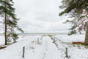 Der winterliche Strandabgang in Baabe