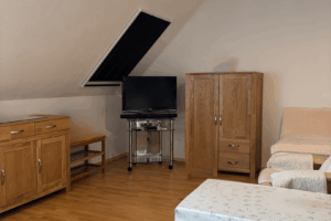 Der gemütliche Wohn- und Schlafbereich