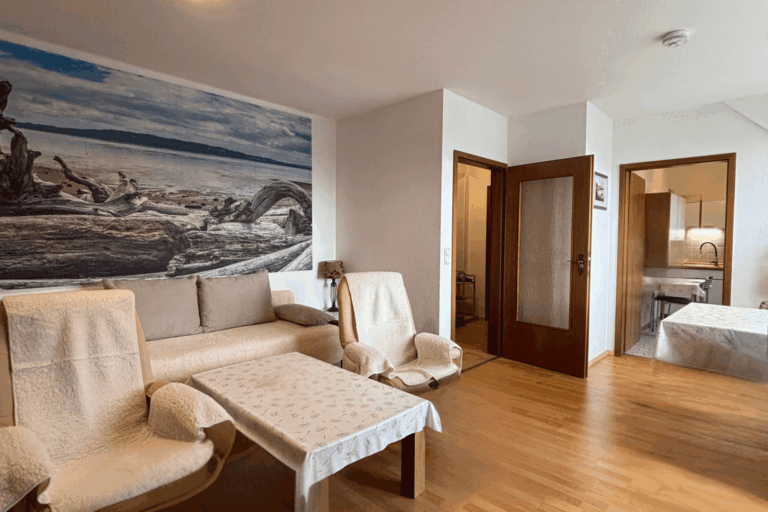 Der gemütliche Wohn- und Schlafbereich