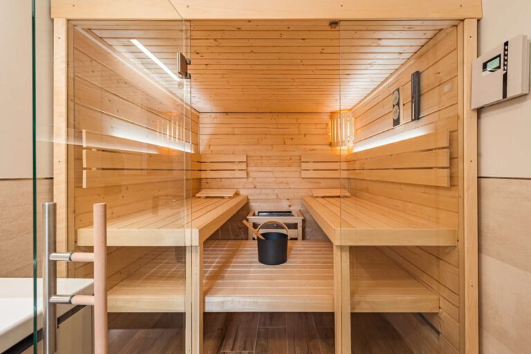Die hochwertige Einbausauna mit modernen Lichtkonzept