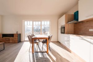 Der offene Wohn- und Essbereich