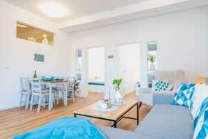 Der offene Wohn- und Essbereich – Wohnung unten