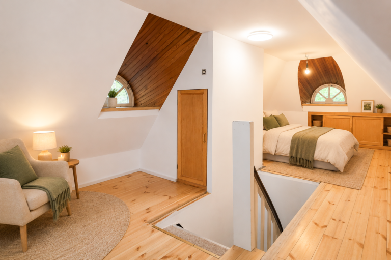 Der Blick ins Schlafzimmer (virtuell eingerichtet)