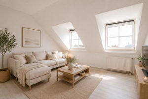 Das helle Wohn- und Esszimmer (Einrichtungsbeispiel)