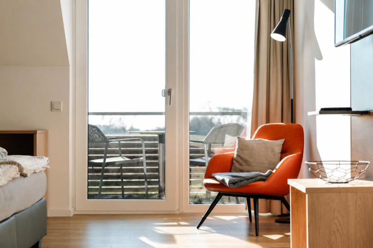 Der offene Blick auf den Balkon
