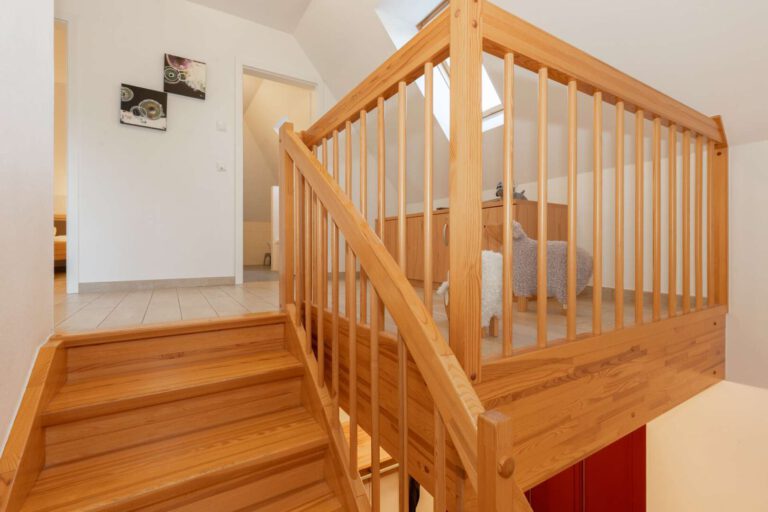 Die stilvolle Holztreppe