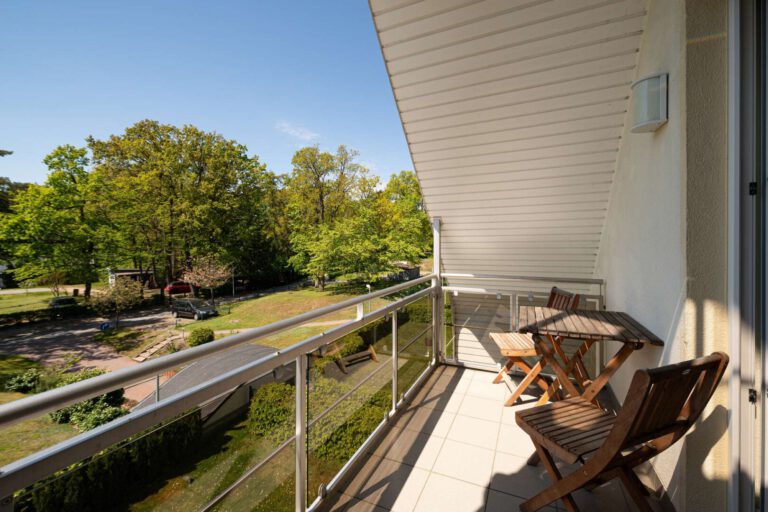 Der geschützte Süd-West-Balkon