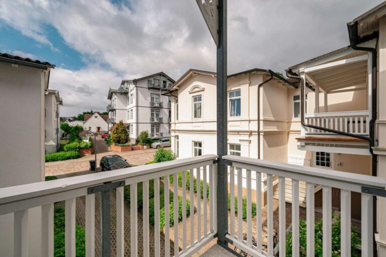 Der Blick vom Balkon im Schlafzimmer