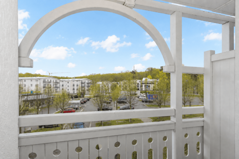 Der Blick vom Balkon im Frühling